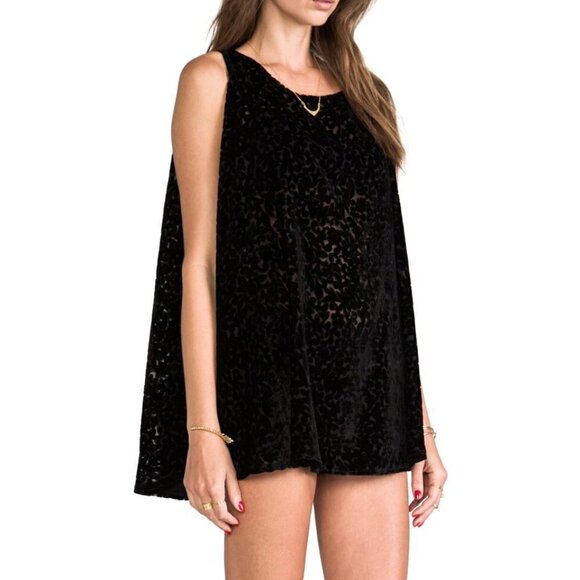 Gypsy Junkies Bang Bang Tunic Burnout Velvet Black Tent Dress M/L Whimsigoth - Picture 1 of 9